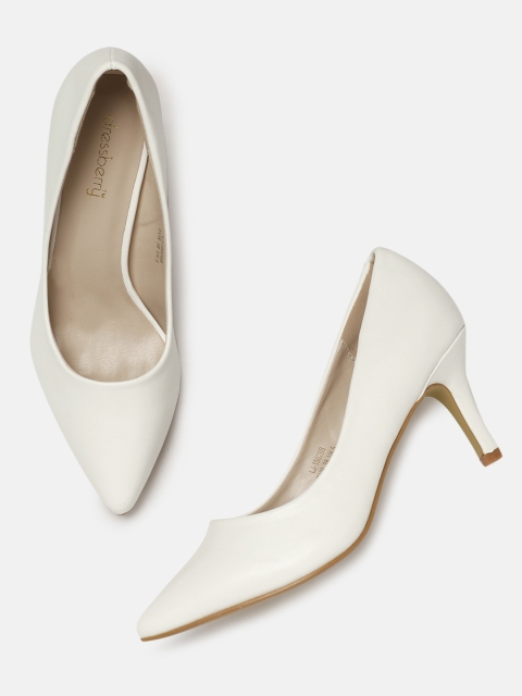 

DressBerry Women White Solid Pumps