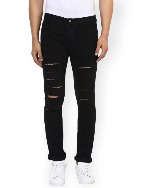 

Estrolo Men Black Slim Fit Mid-Rise Mildly Distressed Jeans