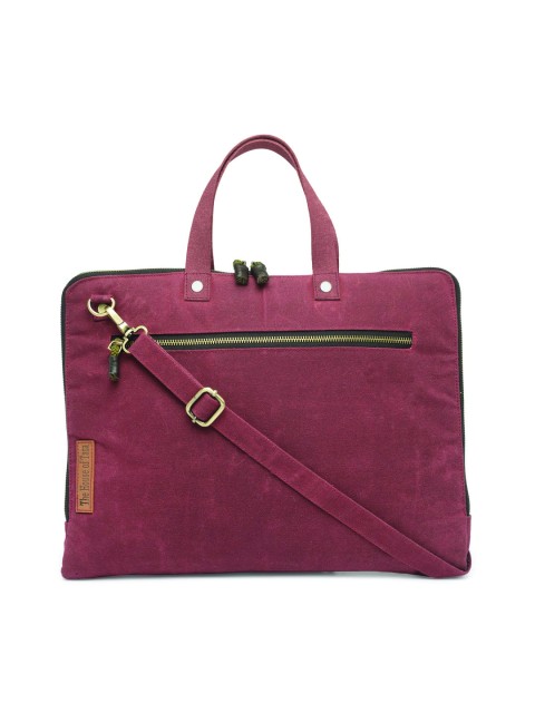 

The House of Tara Unisex Maroon Solid Laptop Bag
