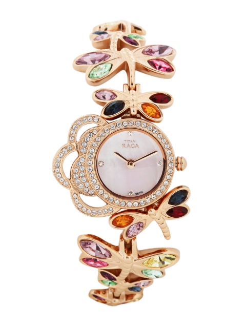 

Titan Raga Women Rose Gold-Toned Dial Embellished Watch 95011WM01J