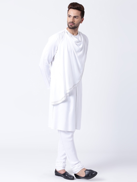 

I Know Men White Solid Straight Kurta