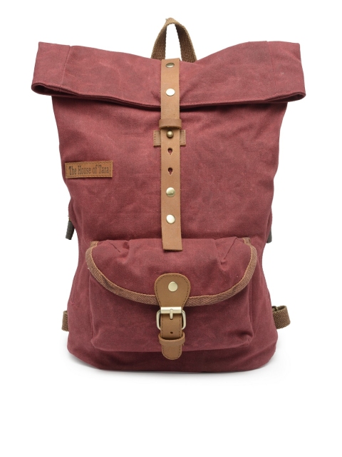 

The House of Tara Unisex Maroon Solid Backpack