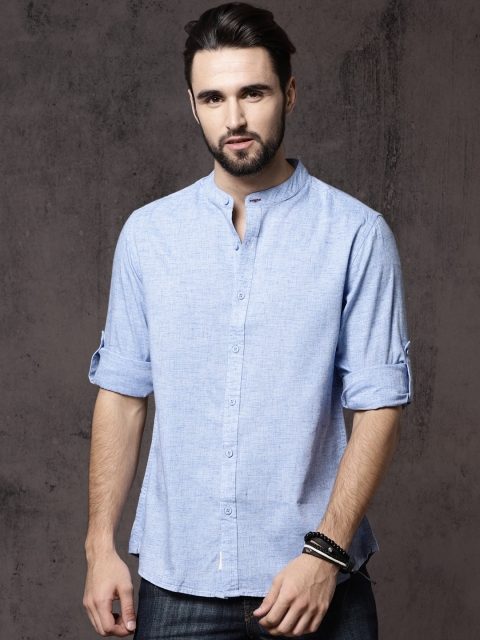 

Roadster Men Blue Regular Fit Solid Casual Shirt