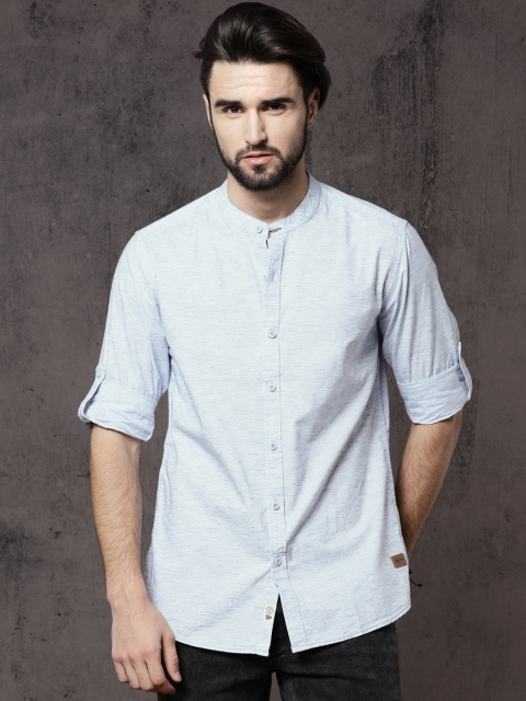 

Roadster Men Blue Regular Fit Solid Casual Shirt