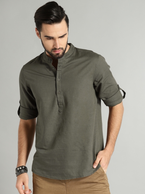 

Roadster Time Travlr Men Grey Regular Fit Solid Casual Shirt