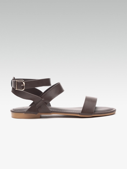 

Van Heusen Women Coffee Brown Solid Open Toe Flats