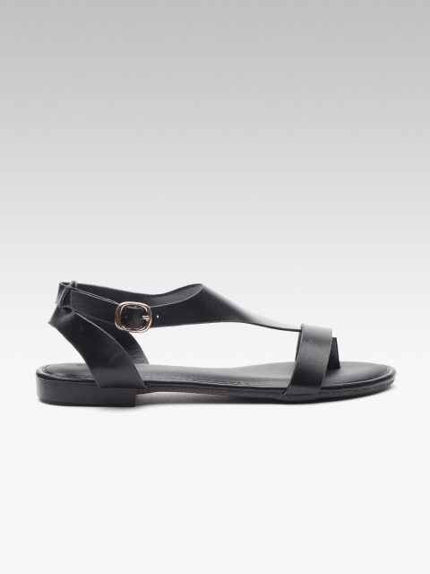 

Van Heusen Women Black Solid Open Toe Flats