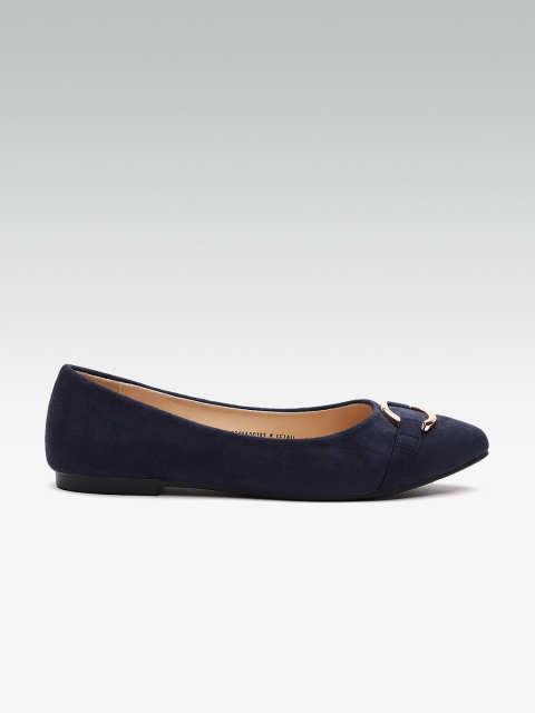 

Van Heusen Women Navy Blue Solid Suede Ballerinas