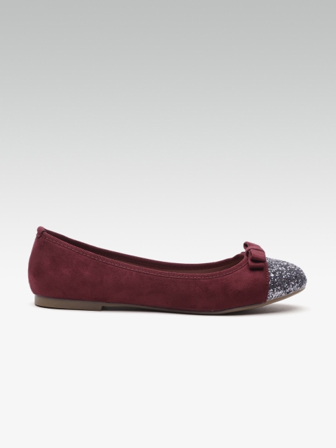 

Van Heusen Women Burgundy Solid Suede Ballerinas