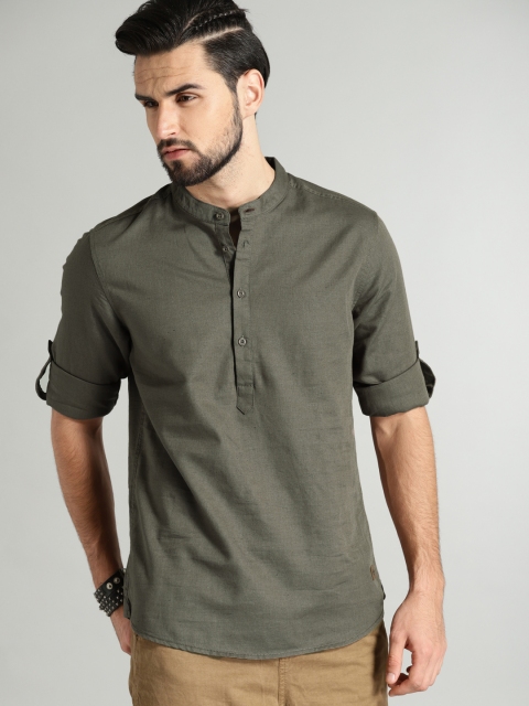 

Roadster Men Grey Regular Fit Solid Casual Shirt