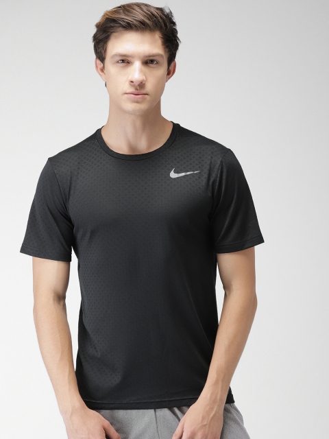 

Nike Men Black AS BRT Self Design Round Neck Standard Fit T-shirt