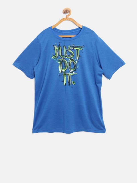 

Nike Boys Blue Dry Leg JDI Splash Printed Round Neck T-shirt