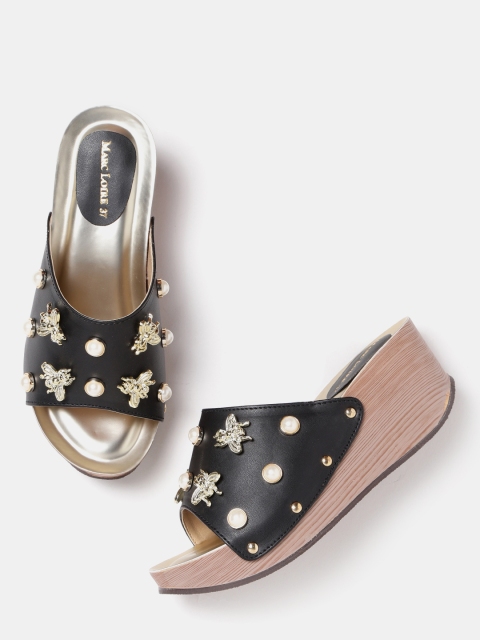 

Marc Loire Women Black Embellished Wedges