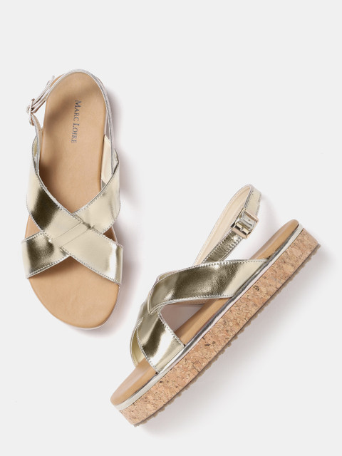 

Marc Loire Women Gold-Toned Solid Sandals