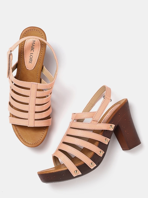 

Marc Loire Women Peach-Coloured Solid Sandals