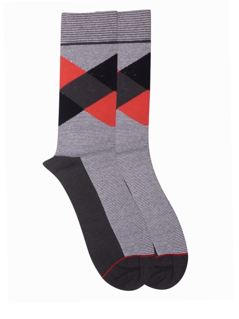 

Soxytoes Men Grey Patterened Socks