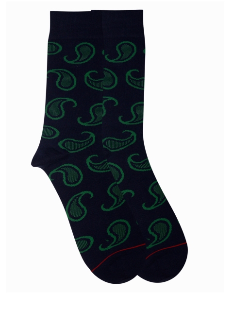 

Soxytoes Men Navy Blue Patterned Socks