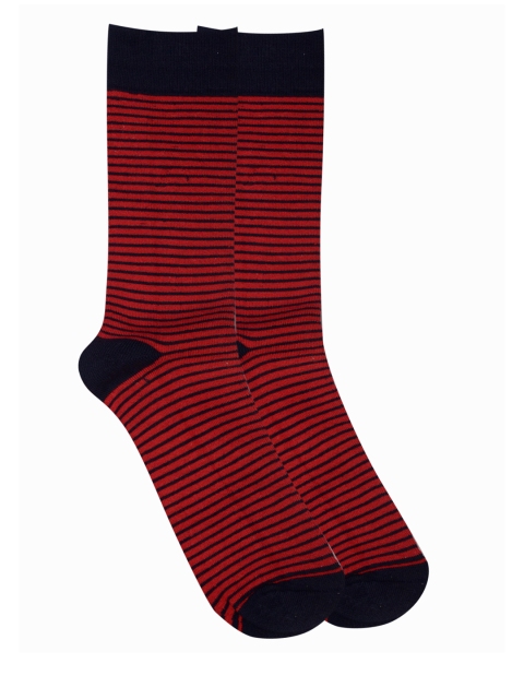 

Soxytoes Men Red & Navy Blue Striped Socks