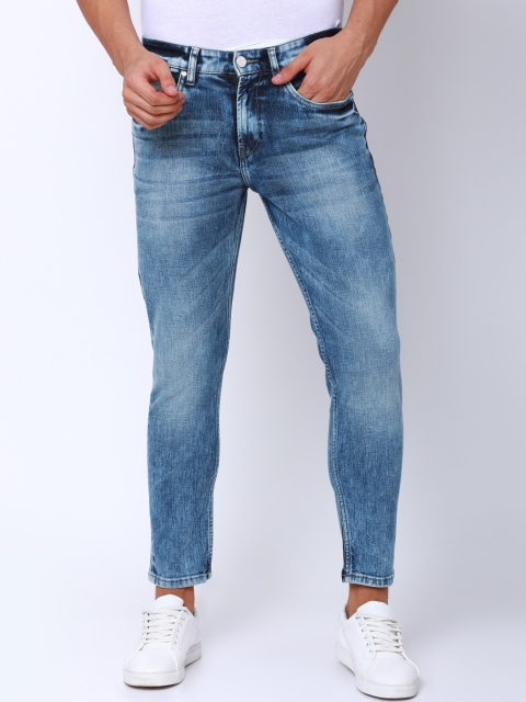 

LOCOMOTIVE Men Blue Tapered Fit Mid-Rise Clean Look Stretchable Jeans