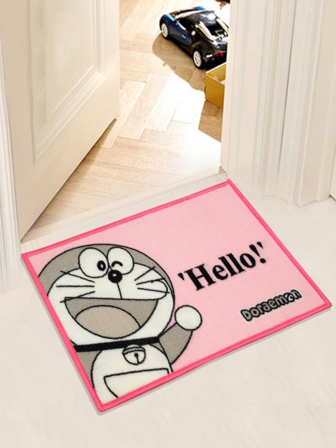 

Saral Home Pink & Grey Doraemon Print Anti-Skid Doormat