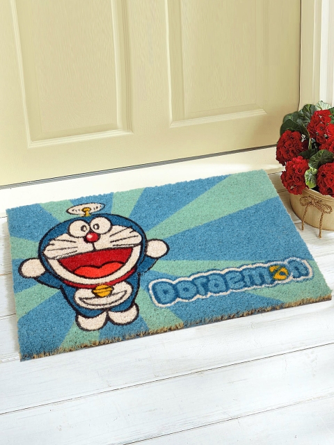 

Saral Home Doraemon Heavy Duty Coir Printed Door Mat, Blue