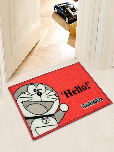 

Saral Home Red & Grey Doraemon Print Anti-Skid Doormat