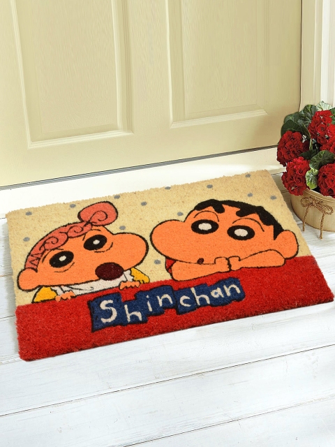 

Saral Home Multicoloured Shinchan Print Coir Anti-Skid Doormat, Multi