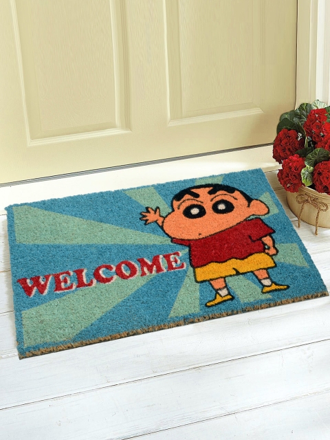 

Saral Home Multicoloured Shinchan Print Anti-Skid Coir Doormat, Blue