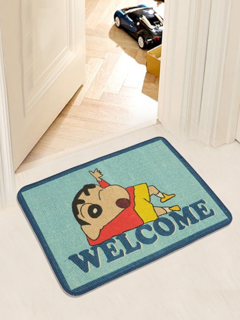 

Saral Home Blue Shinchan Print Jute-Cotton Doormat