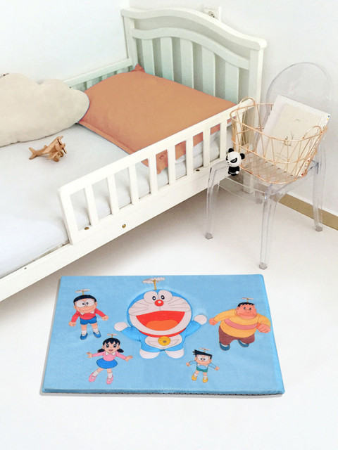 

Saral Home Blue Printed Bath Rug