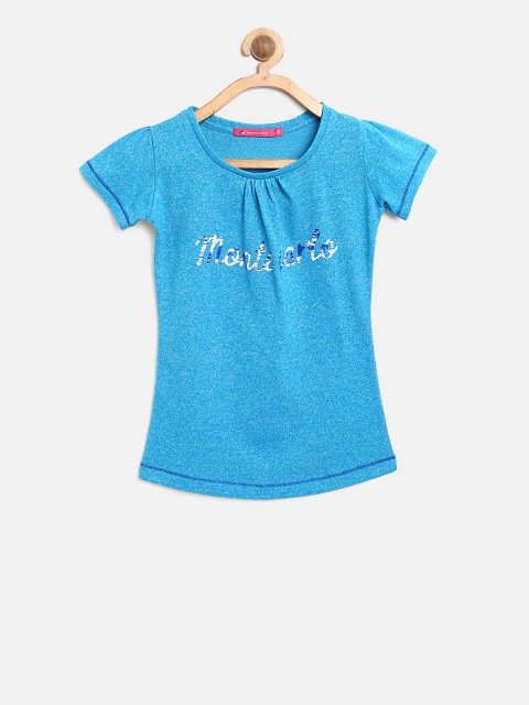 

Monte Carlo Girls Blue Printed Detail Top