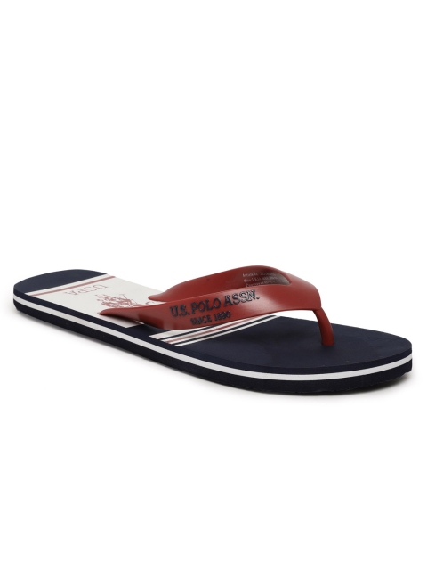 

U.S. Polo Assn. Men Red & Navy Printed Thong Flip-Flops