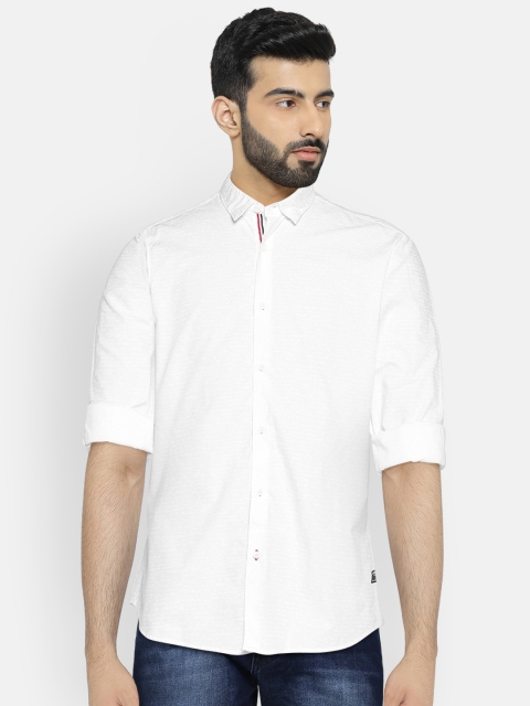

Blackberrys Men White Slim Fit Solid Casual Shirt