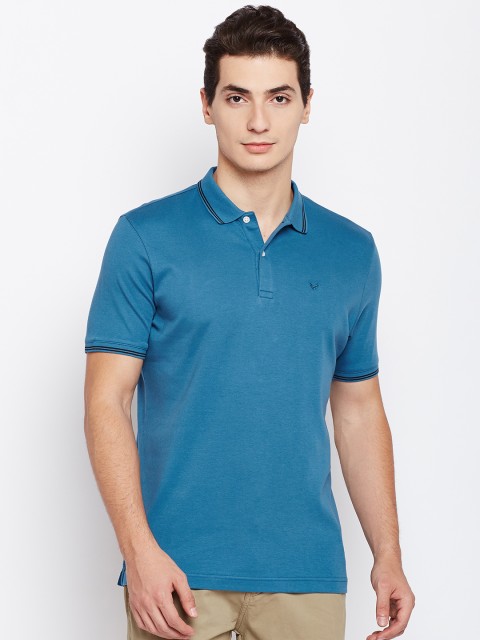 

Blackberrys Men Teal Blue Solid Polo Collar T-shirt