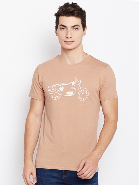 

Blackberrys Men Beige Printed Round Neck T-shirt