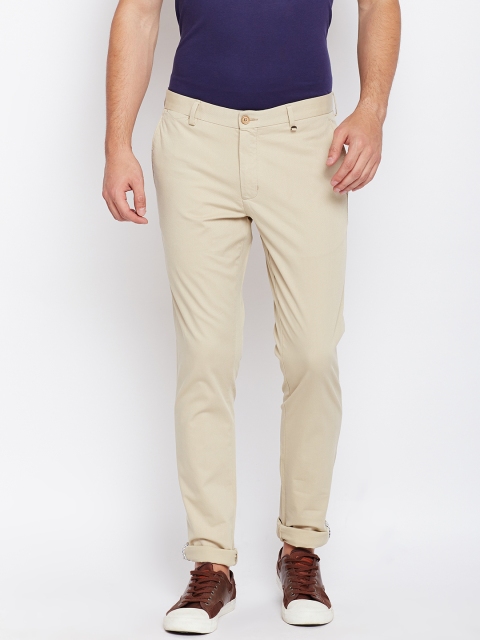 

Blackberrys Men Beige Sharp Fit Solid Trousers