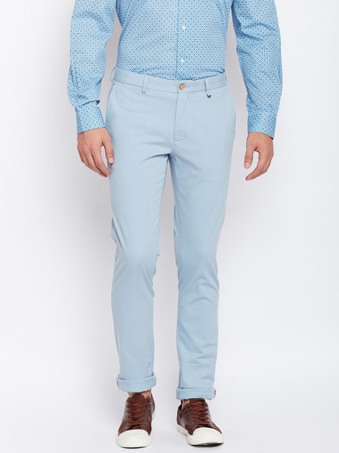 

Blackberrys Men Blue Regular Fit Solid Trousers