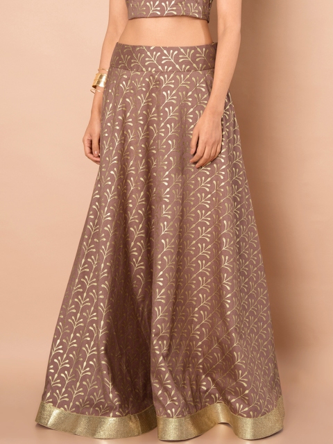 

INDYA Women Pink Printed A-Line Maxi Skirt
