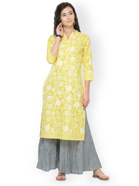 

Varanga Women Yellow & White Printed Kurta with Palazzos