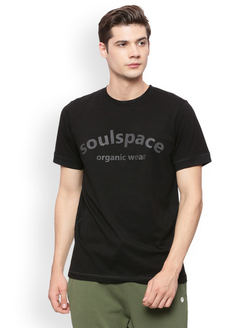 

Soul Space Men Black Printed Round Neck T-shirt