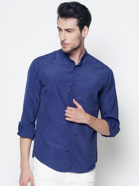 

IVOC Men Blue Slim Fit Printed Casual Shirt
