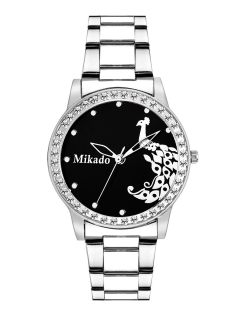 

Mikado Men Black & Silver-Toned Analogue Watch