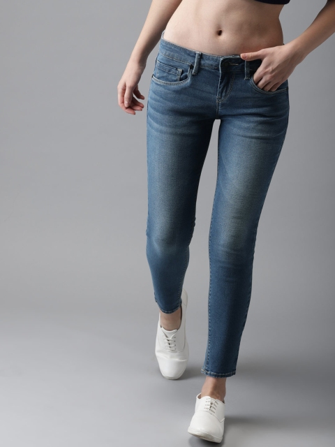 

Moda Rapido Women Blue Skinny Fit Mid-Rise Clean Look Stretchable Cropped Jeans