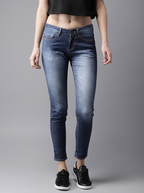 

HERE&NOW Women Blue Skinny Fit Mid-Rise Clean Look Stretchable Jeans