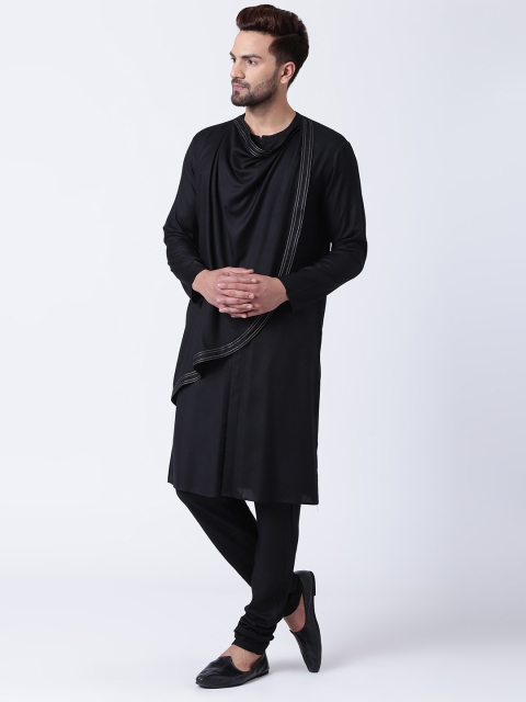 

I Know Men Black Solid Kurta with Churidar