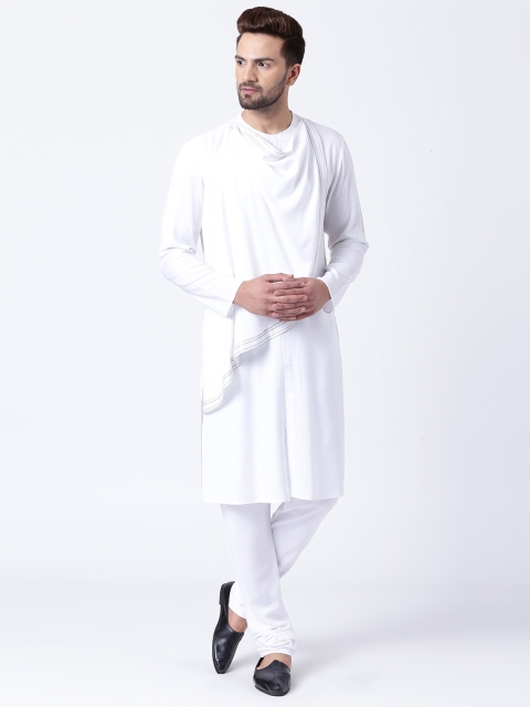 

I Know Men White Solid Kurta with Churidar