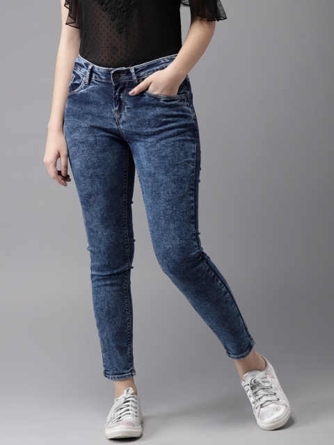 

Moda Rapido Women Blue Skinny Fit Mid-Rise Clean Look Stretchable Cropped Jeans
