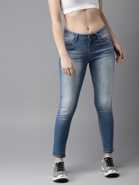 

Moda Rapido Women Blue Skinny Fit Mid-Rise Clean Look Stretchable Cropped Jeans