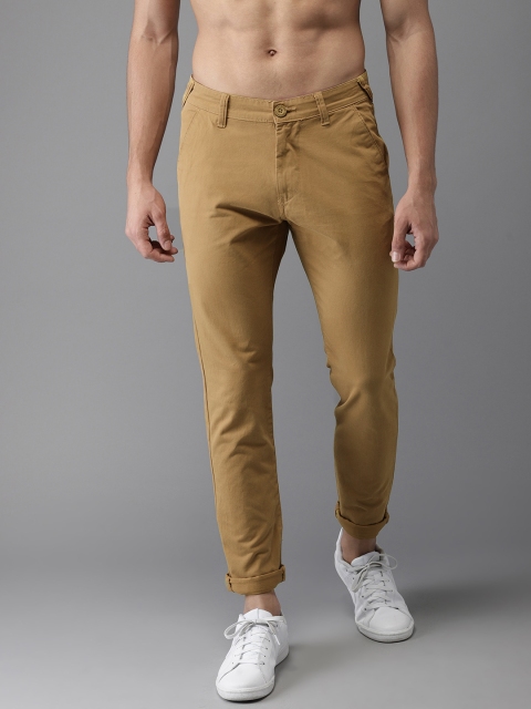 

HERE&NOW Men Khaki Slim Fit Solid Chinos