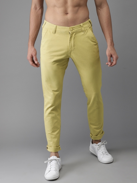 

HERE&NOW Men Lime Green Slim Fit Solid Chinos